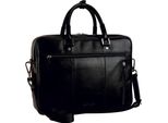 Leonhard Heyden Pelle Cartella Cartella Con Scomparto Per Laptop Montreal Zipped Briefcase 2 Compartments Black Nero