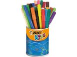 Penne Con Punta In Fibra Bic Kids Visa, 36 Barattoli Rotondi