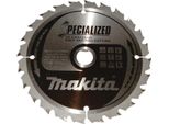 Lama Per Sega Circolare Makita Specialized Tct T.C.T. - 165 X 20 Mm - 24 Denti - Legno Con Chiodi