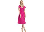 Abito Donna Di Media Lunghezza Abito Con Scollo A V E Volant; Rosa L (40)