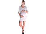 Damen Kleid Mini-Kleid Elegante ; Beige/S/M 36/38