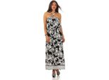 Abito Da Donna Con Maxi Scollatura E Motivo Floreale; Nero/Bianco/S/M