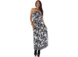 Abito Da Donna Con Maxi Scollatura E Motivo Floreale; Blu Scuro/S/M