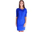 Kleid Mini-Kleid Elegante Damen ; Blau/S/M 36/38