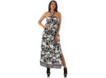 Abito Da Donna Con Maxi Scollatura E Motivo Floreale; Nero/S/M