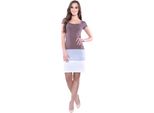 Abito Donna Di Media Lunghezza Tricolore; Cappucino 2XL/3XL