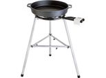 Set Di Padelle In Ghisa Paella World 40 Cm, Bruciatore A 2 Anelli 35 Cm, 9,0 Kw, 30 Mbar, Supporto A Treppiede, Capacità Di Carico 150 Kg, Inclusa Guida Alla Paella