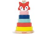 Janod Torre Impilabile In Legno Volpe - Baby Forest - Giocattolo Colorato