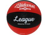 Pallone Da Competizione Midwest Basket Nero Rosso Taglia 5 Gomma