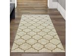 Tappeto Da Camera Con Motivo Marocchino In Beige Dimensioni - 80 X 150 Cm