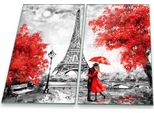 Piastra Di Copertura Del Piano Cottura Piastra Di Copertura Del Piano Cottura In Ceramica 2 Pezzi 60X52 Torre Eiffel Rosso