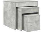 Vidaxl Set Tavoli 3 Pezzi Cemento Grigio Legno Materiale