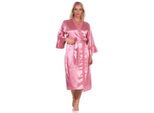 Vestaglia Da Donna Kimono Vestaglia Da Notte In Raso Con Pizzo; Rosa Scuro/Xl/42