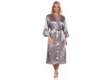 Vestaglia Kimono Da Donna Vestaglia In Raso Con Pizzo; Taupe/Xxl/44