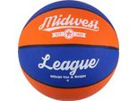Pallone Da Basket Midwest In Gomma Blu Arancione Misura 6 Per Bambini