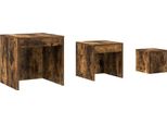 Vidaxl Set Di Tavoli 3 Pz. Materiale In Legno Di Quercia Affumicata