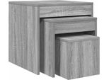 Vidaxl Set Tavoli 3 Pz. Materiale A Base Di Legno Sonoma Grigio