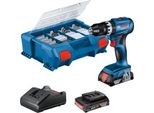 Trapano A Percussione A Batteria Gsb 18V-45, 2X Batteria Ricaricabile Gba 18V 2.0Ah In L-Case Pick & Click