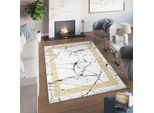 Tappeto Tapiso Toscana Soggiorno Moderno In Marmo Grigio OEKO-TEX 120 X 170 Cm