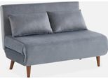 Sweeek - Divano Letto A 2 Posti Con Gambe In Legno - Grigio Scuro