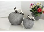 Gilde Dekoobjekt, Apfel, "Vulcanos"", Keramik, Grau, , L. 15 Cm, B. 15 Cm, H. 16,5 Cm 47198"