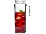 Brocca Versatile In Vetro Con Coperchio In Plastica Per Bevande