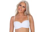 Reggiseno Donna Con Spalline Rimovibili E Coppe Imbottite, Bianco-80-C