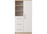 Scaffale Con Cassetti Oleg - Rovere Sonoma / Bianco