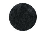 Tappeto A Pelo Alto Fluffy Antracite 200 Cm Rotondo