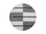 Tappeto A Pelo Alto Gala Grigio Chiaro 80 Cm Rotondo