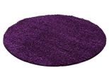 Tappeto A Pelo Alto Life Purple 120 Cm Rotondo