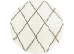 Tappeto A Pelo Alto Alvor Crema 120 Cm Rotondo