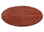 Tappeto A Pelo Alto Life Terracotta 160 Cm Rotondo