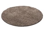 Tappeto A Pelo Alto Life Mocha 160 Cm Rotondo