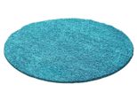 Tappeto A Pelo Alto Life Turchese 160 Cm Rotondo