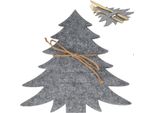 Portaposate Natalizio In Feltro - 4 Portaposate A Forma Di Albero Di Natale