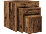 Vidaxl Set Tavoli 3 Pz. Materiale A Base Di Legno Di Recupero