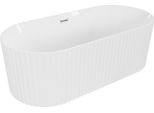 Mexen Paola Vasca Da Bagno Indipendente Scanalata 170 X 80 Cm, Bianca Lucida, Troppopieno Cromato - 52721708000-01