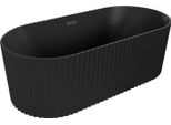 Mexen Paola Vasca Da Bagno Indipendente Scanalata 150 X 75 Cm, Nero Opaco, Troppopieno Nero - 52721507571-70