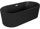 Mexen Paola Vasca Da Bagno Freestanding Rigata 150 X 75 Cm, Nero Opaco, Troppopieno Bianco - 52721507571-20