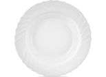 Piatto Fondo In Vetro Bianco Luna 22,5 Cm, 350 Ml