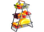 Cesto Di Frutta E Verdura A Tre Piani In Stile Loft