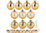 Palline Di Natale Infrangibili Oro 5 Cm 10 Pezzi.