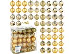 Palline Di Natale Infrangibili Oro 6 Cm 50 Pezzi.