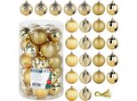 Palline Di Natale Infrangibili Oro 6 Cm 25 Pezzi.