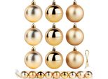 Palline Di Natale Infrangibili Oro 6 Cm 9 Pezzi.