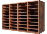 Succebuy Organizzatore Di Libri In Legno A 36 Ripiani, Ripiani Rimovibili, Marrone Scuro
