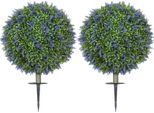 Fortuna Lai Set Di 2 Piante Artificiali Di Lavanda 60 Cm Con Protezione Uv Piante Artificiali Realistiche Con Picchetti Da Terra Per Camera Da Letto, Soggiorno, Ufficio, Giardino, Decorazione Moderna
