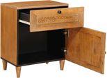 Vidaxl Comodino Con Anta Marrone Chiaro 50 X 33 X 60 Cm In Legno Massiccio Di Acacia