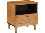 Vidaxl Comodino Marrone Chiaro 40 X 33 X 46 Cm In Legno Massiccio Di Acacia